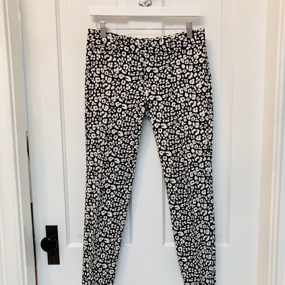 Banana Republic Black and White Sloan Stretch Cotton Pants size 2
